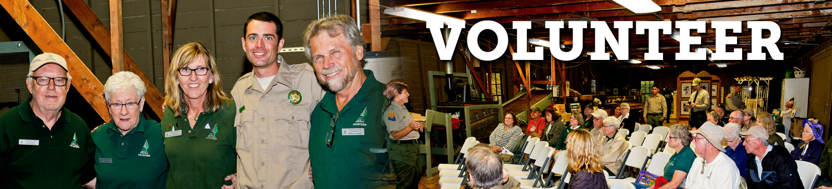 A group of Arizona State Park volunteers pose for a photo with a park manager at Slide Rock State Park