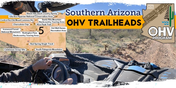 Map images that showcases Southern Arizona OHV Trailheads