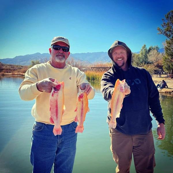 @hauznter and some gorgeous Dankworth albino rainbow trout!