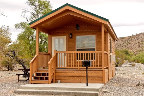 A rental cabin at Alamo Lake State Park in Arizona