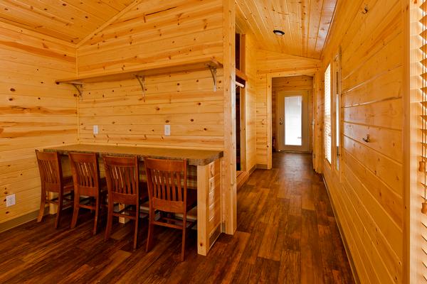 The interior of a rental cabin at Lost Dutchman State Park